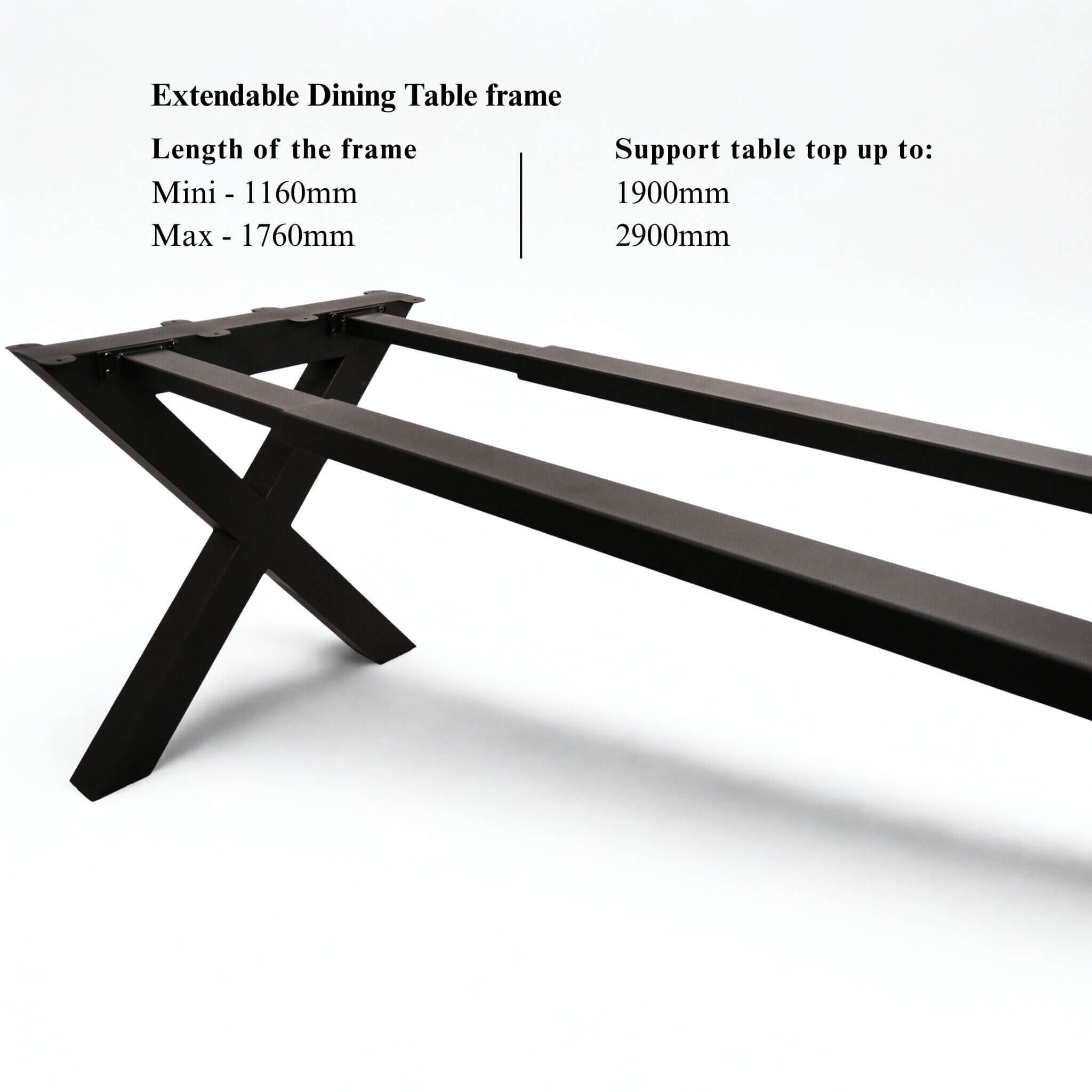 SS004-Adj - Extendable X-dining table frame