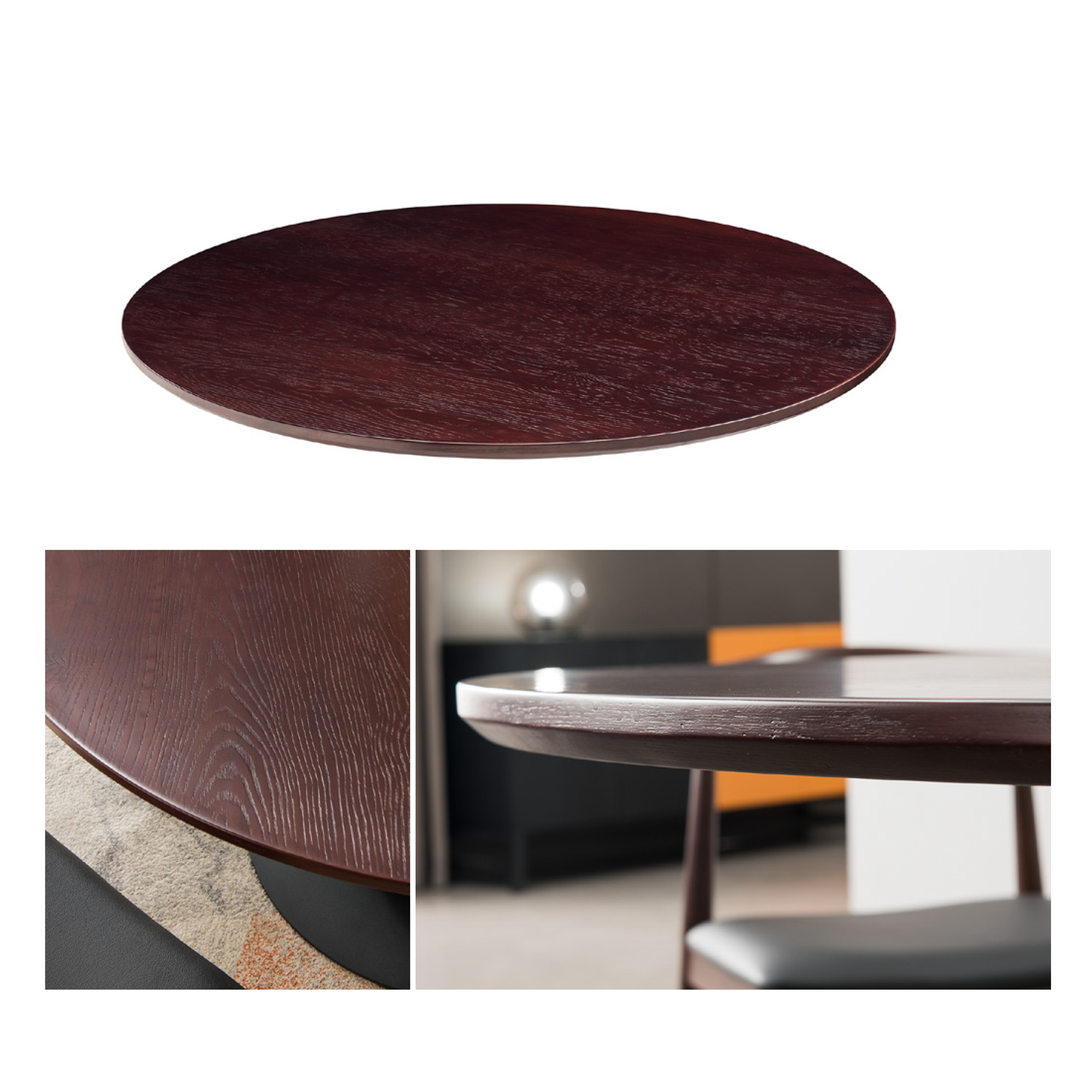 FV-10B DAK Round Wood Table tops| Dining table tops DIA 80cm DIA100cm