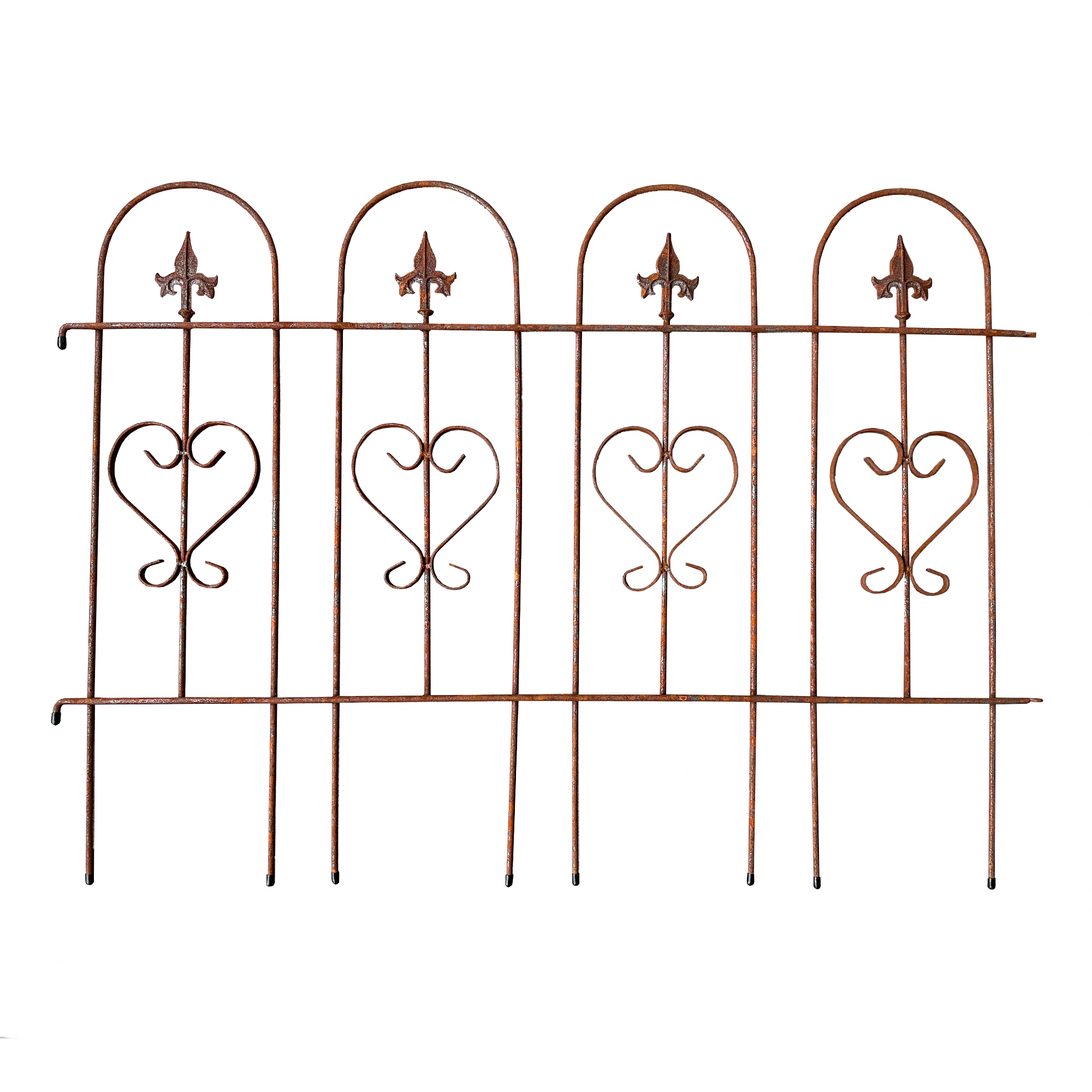 W4807 - Natural Rusted Interlocking Fence - Set of 2