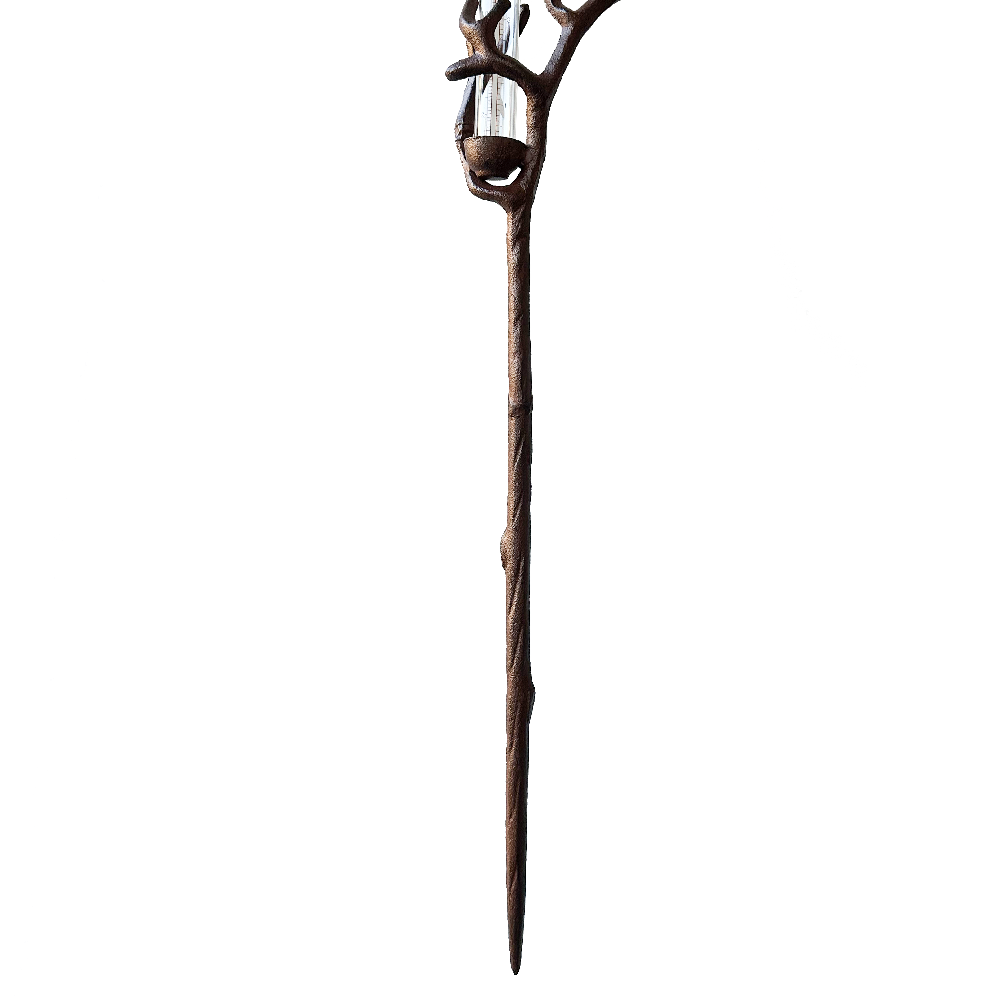 Cast Iron Rain Gauge Stake - Bird with small rain gauge