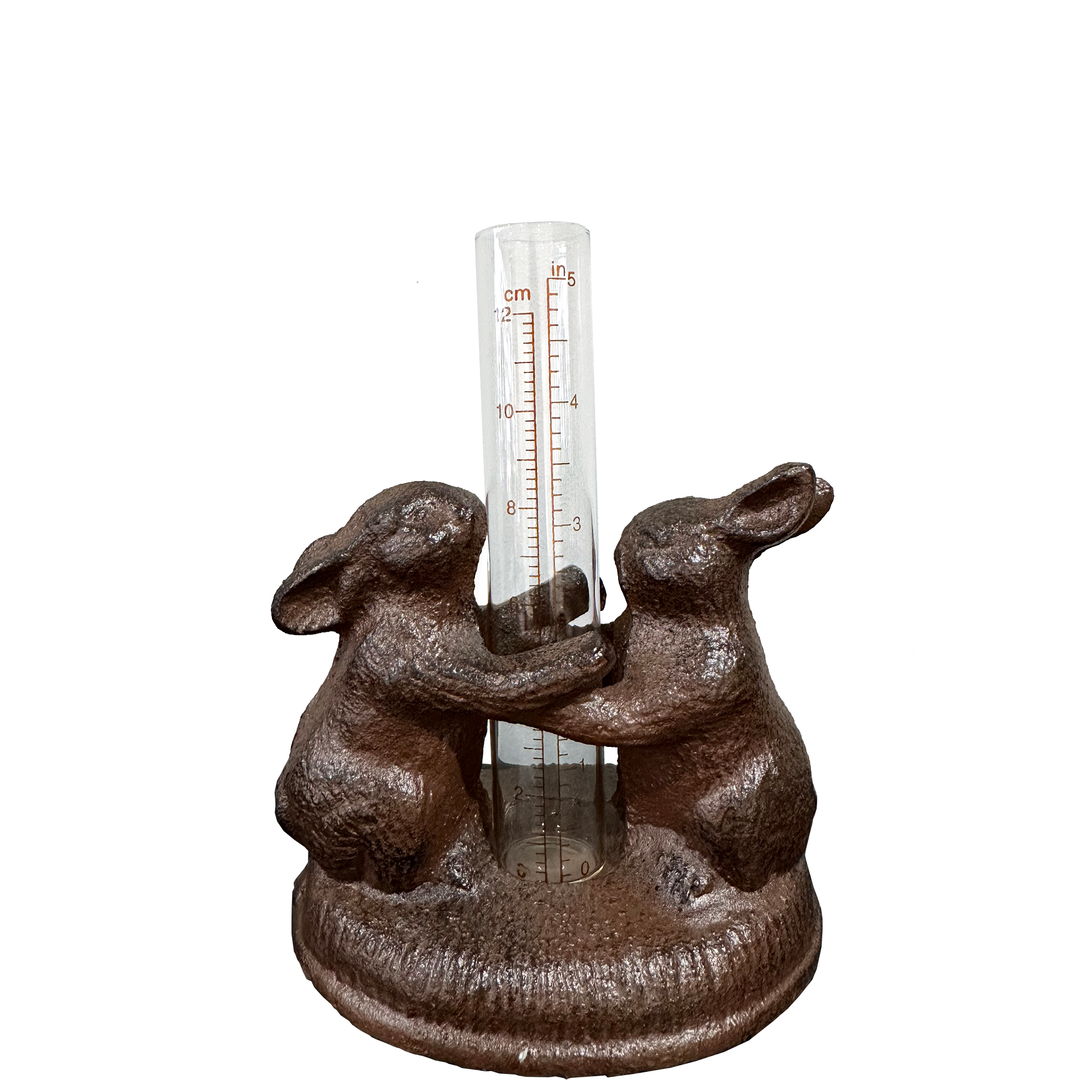 Cast Iron Rain Gauge - Two Rabbits