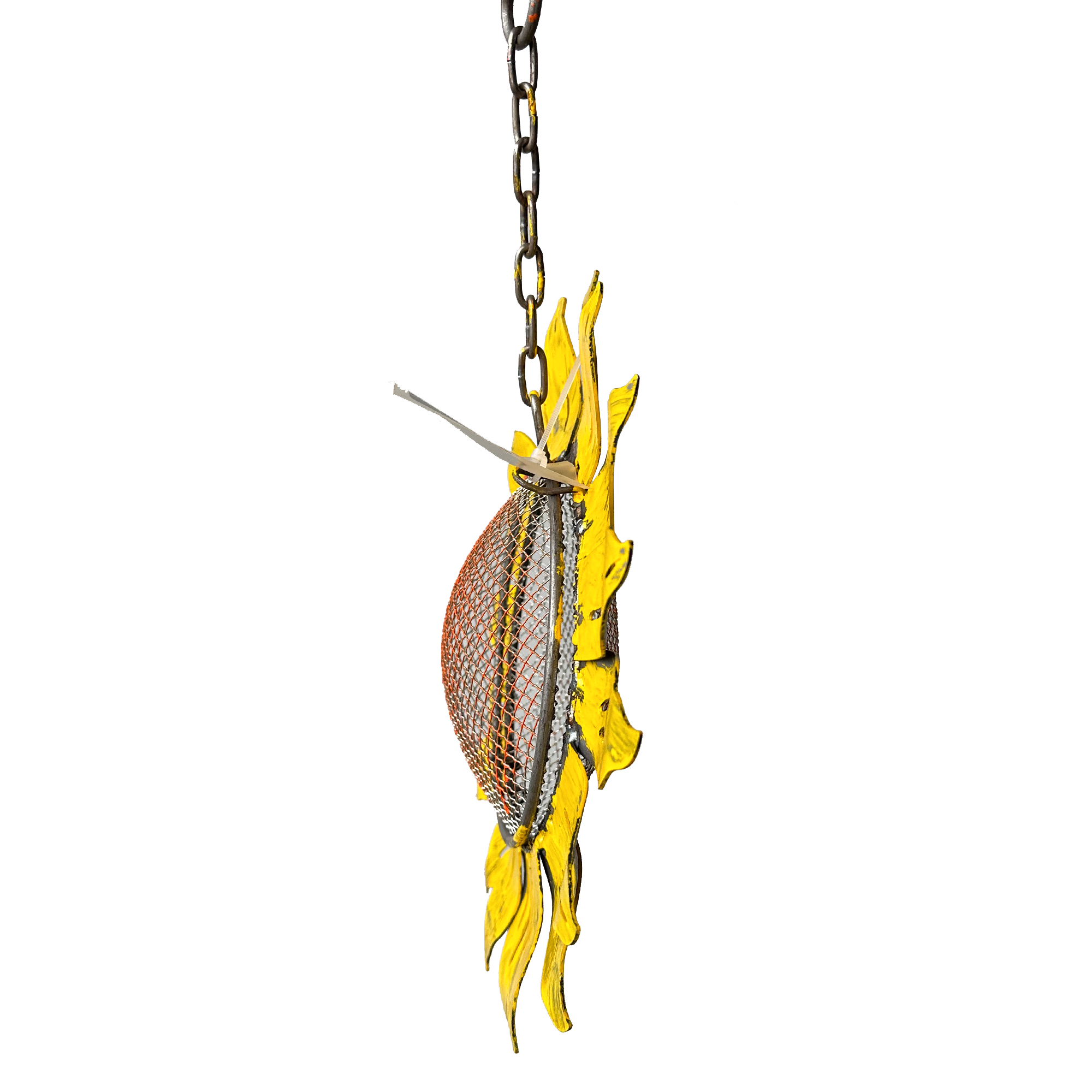 W3532C - Hanging Bird Feeder - sunflower - Natural Rusted and Yellow