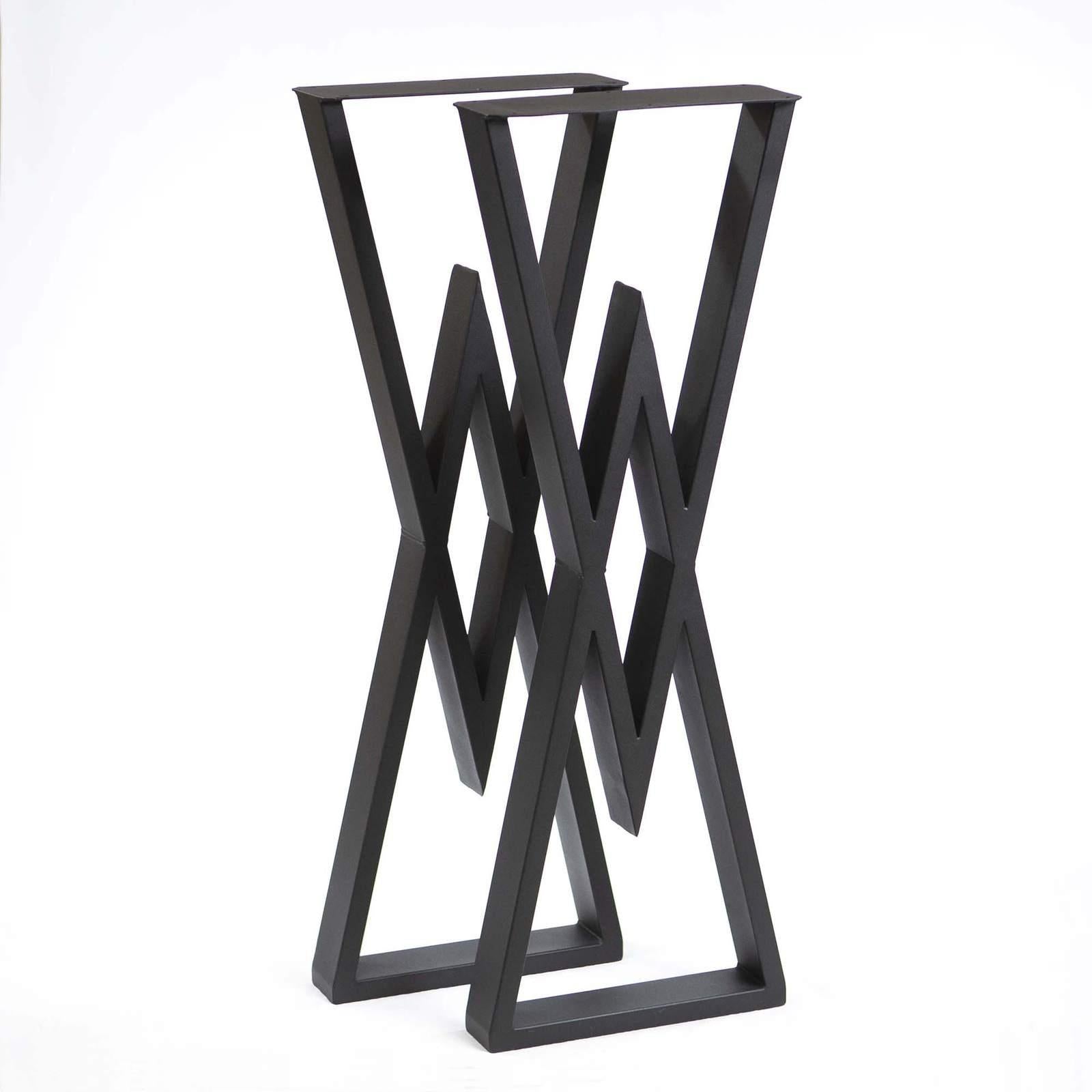 SS680 Bar Table Leg Base 101cm tall 36cm wide, 1 Pair, Metal Diamond Shaped