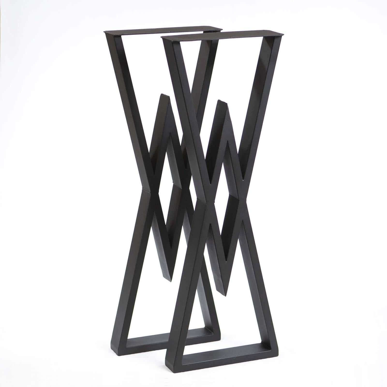 SS680 Bar Table Leg Base 101cm tall 36cm wide, 1 Pair, Metal Diamond Shaped