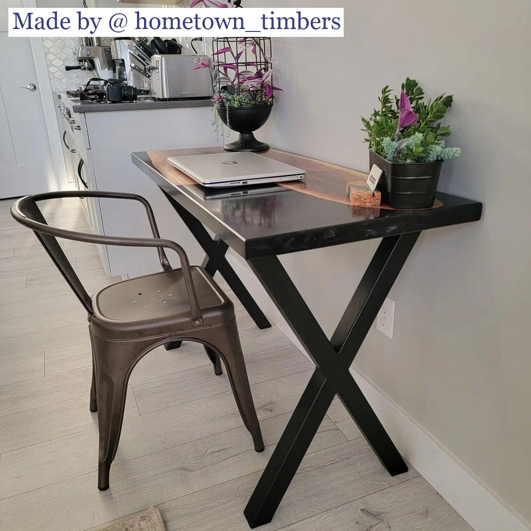 W5037BW Heavy duty Writing desk table X legs, 1 Pair 71cm tall 46cm wide