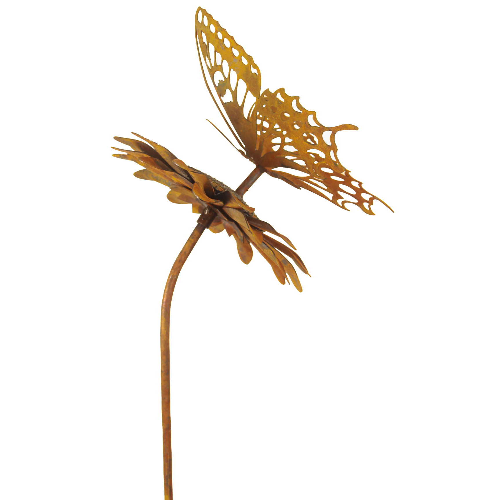 W4604 Garden stake - Butterfly on flower