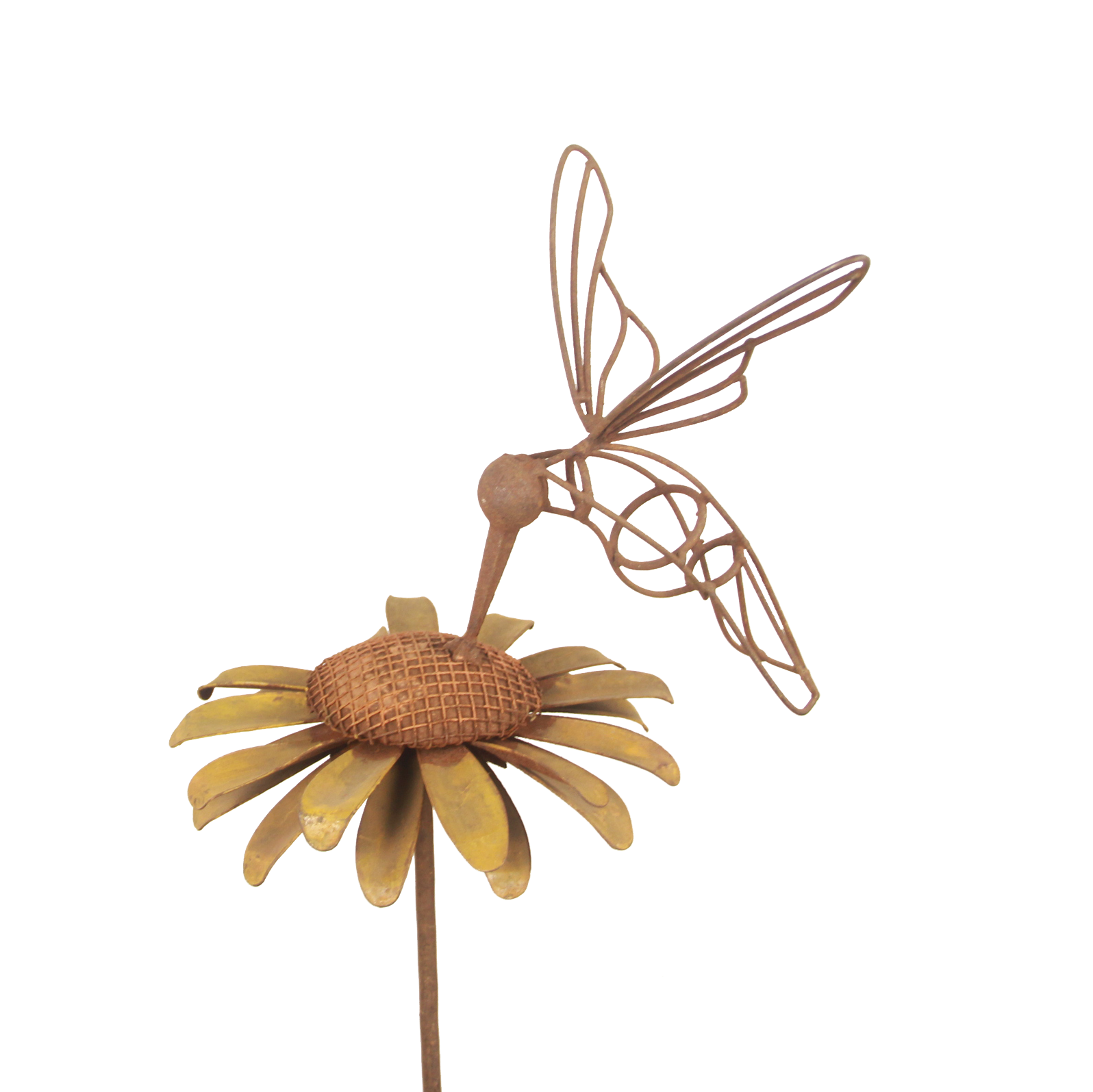 W3413 Daisy and Hummingbird garden stake