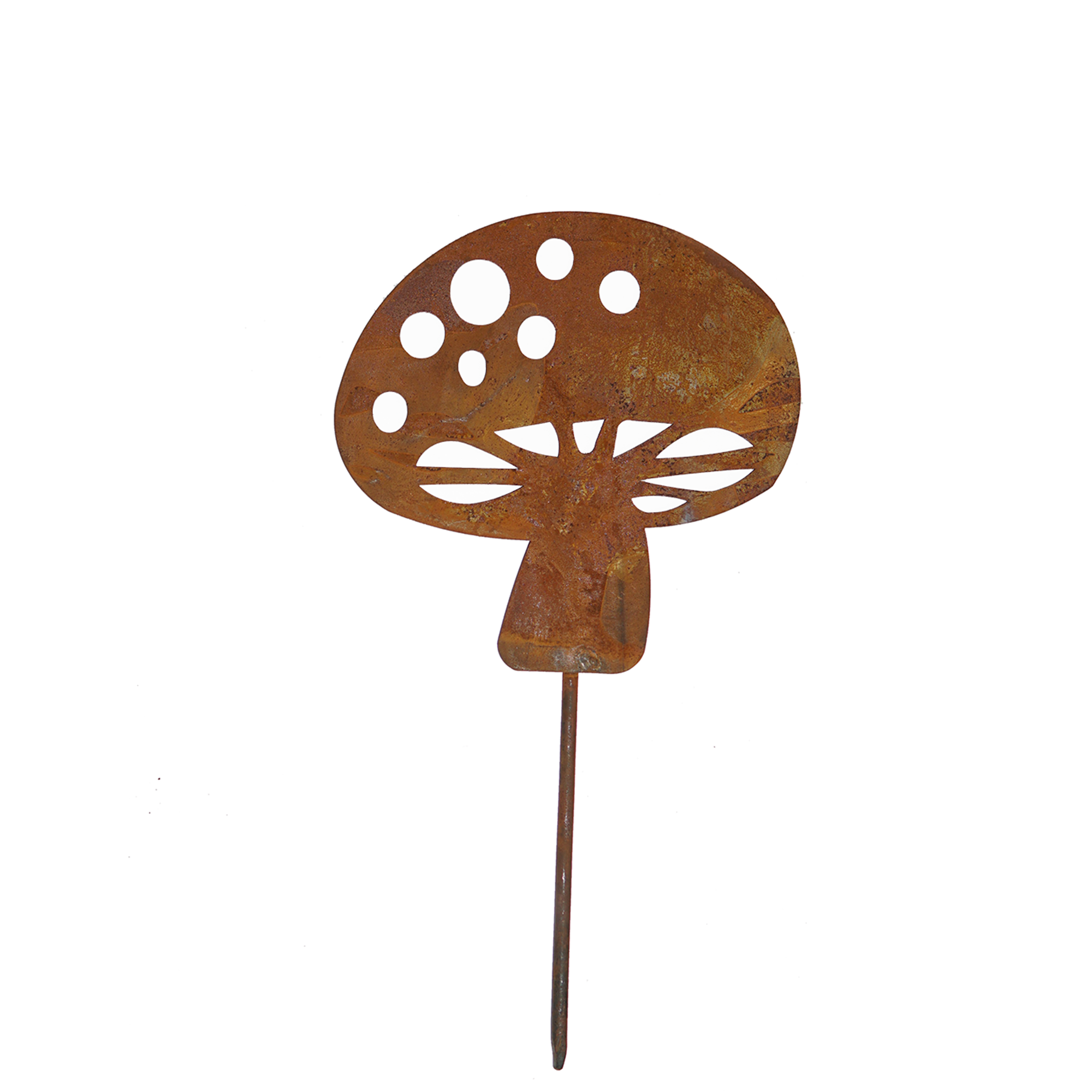 Mushroom Stakes pack - Set of 2 sizes - rusted garden stakes