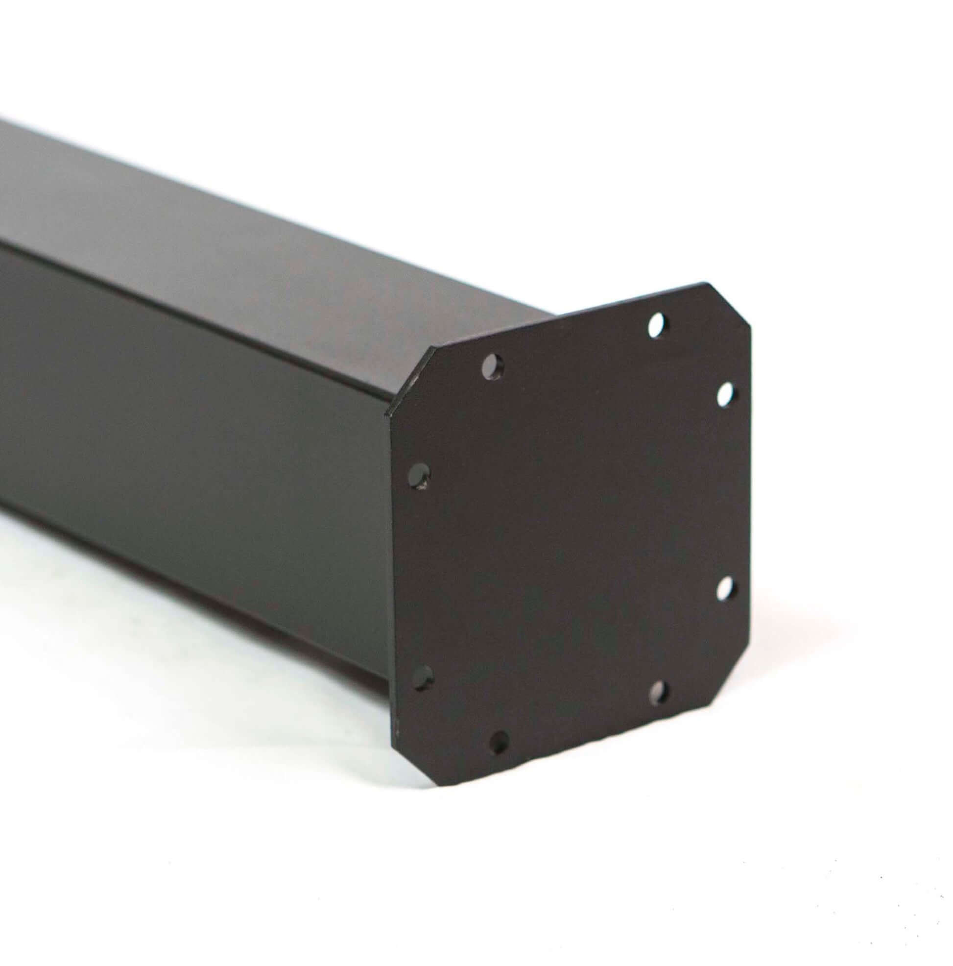 Close-up top view of the SS1010 table leg showing smooth welded joints and powder-coated finish.