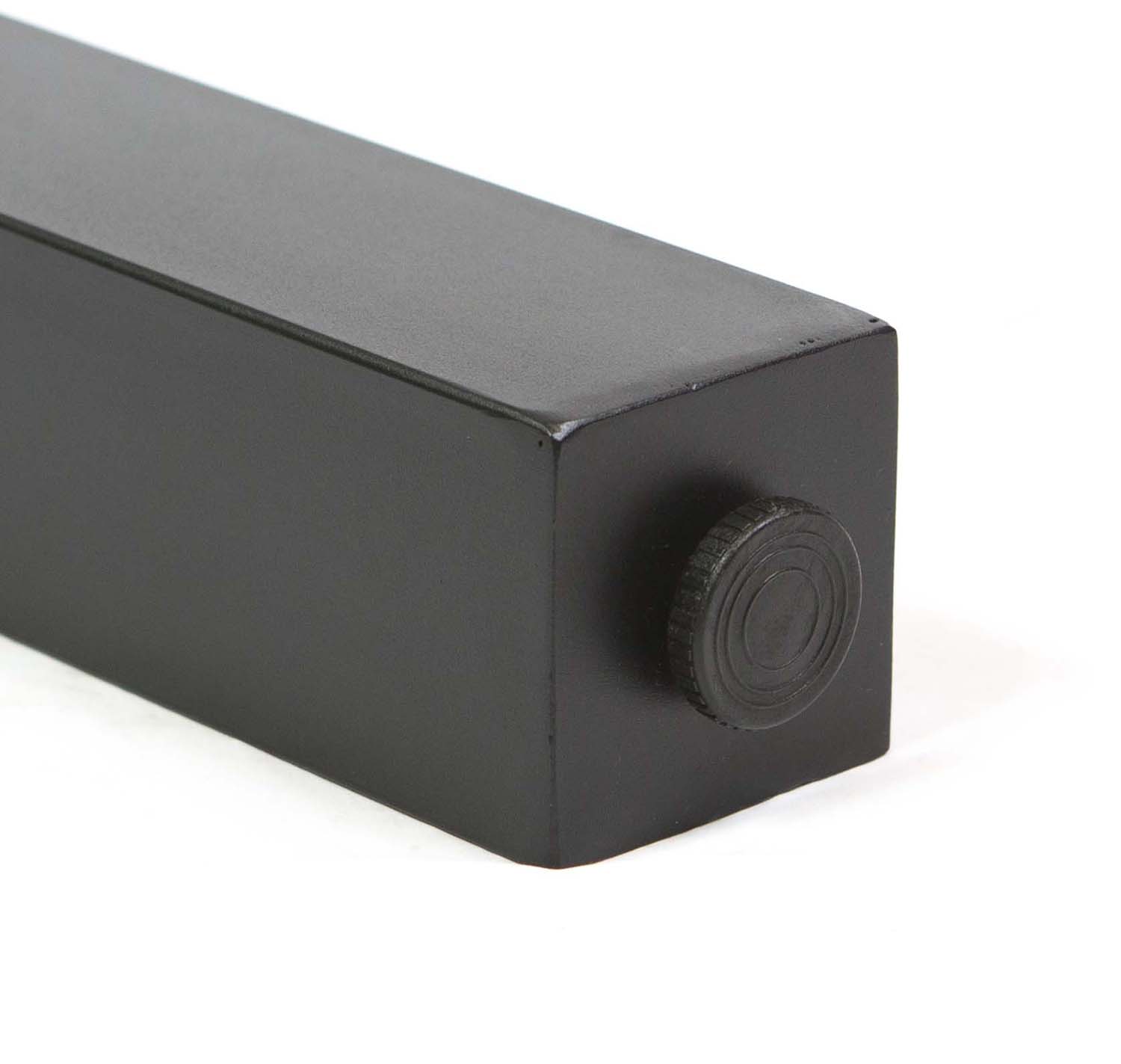 Close-up bottom view of the SS1010 table leg showing smooth welded joints and powder-coated finish.