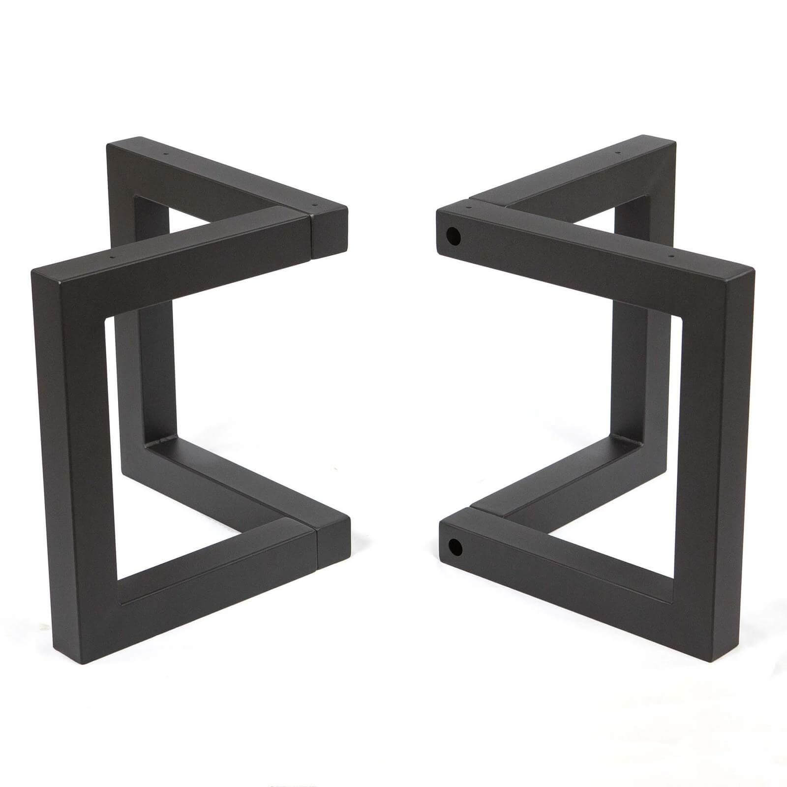 Close-up view of SS2320 Chevron Coffee Table Legs, showcasing the sleek and modern chevron design in matte black.