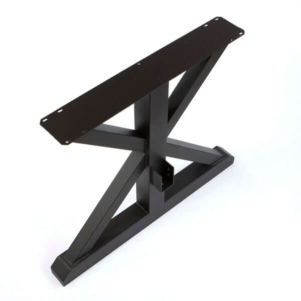 Top view of the SS515 table legs highlighting the wide stance and thick steel construction.