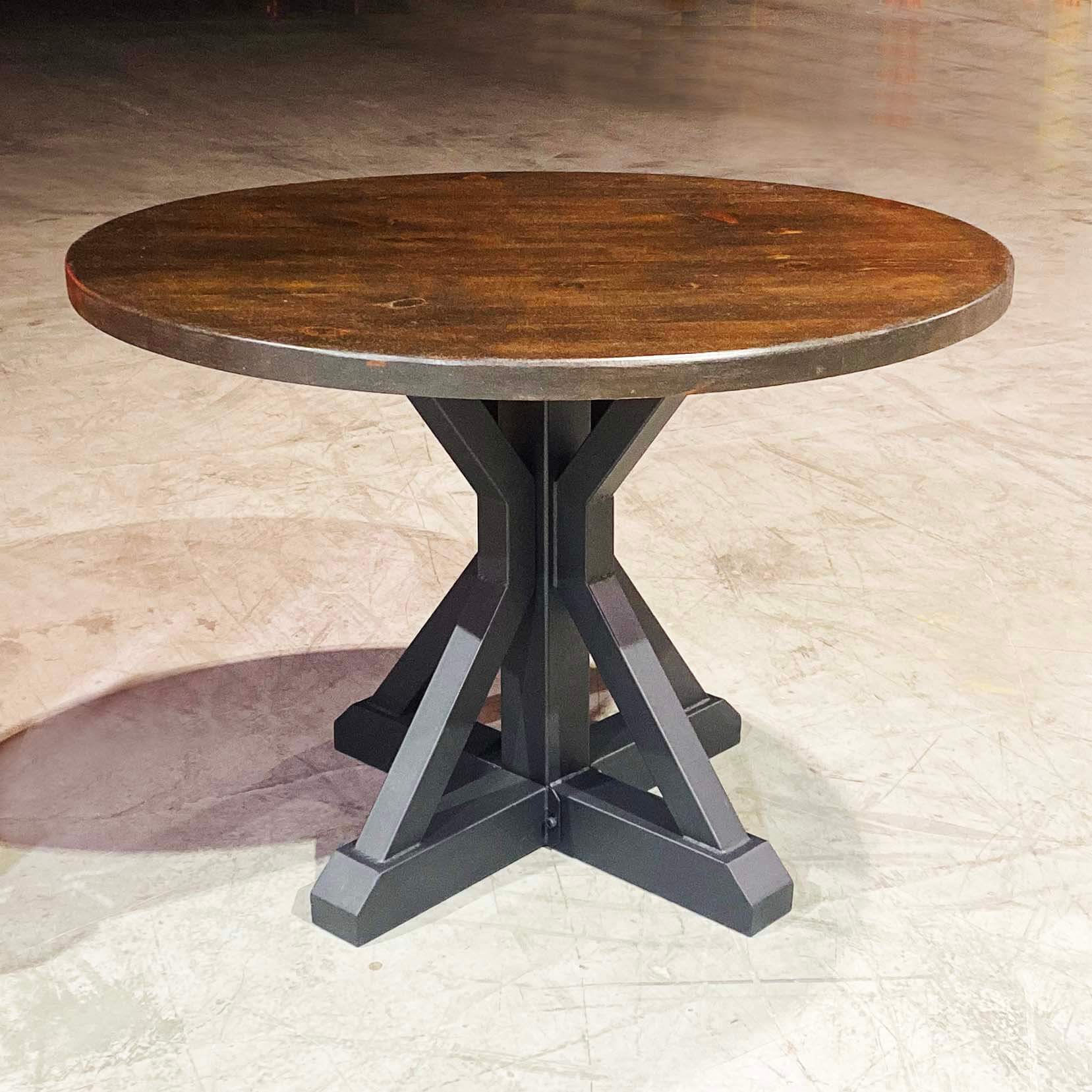 SS511 Round Dining Table Legs, 1 Set, Metal Trestle 710mm tall