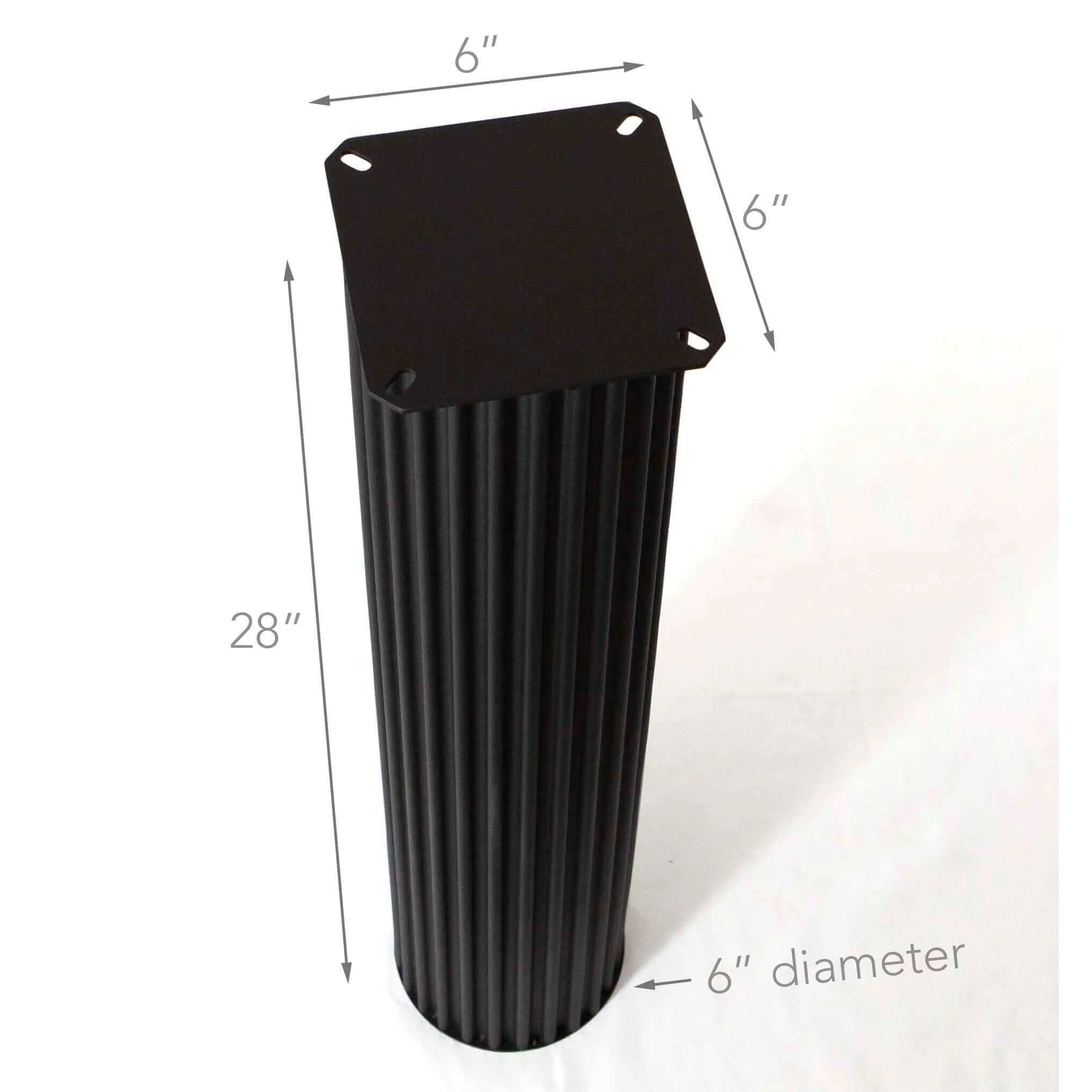 LK412 - Fluted Desk or Dining Table Legs, One Piece