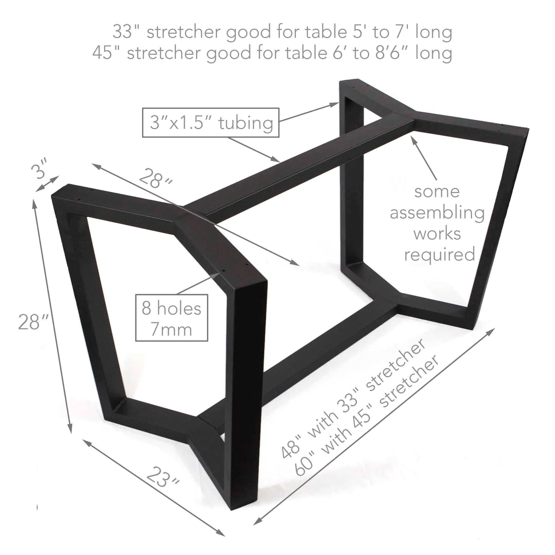 SS026 - Cress Dining Table Base w/Stretcher