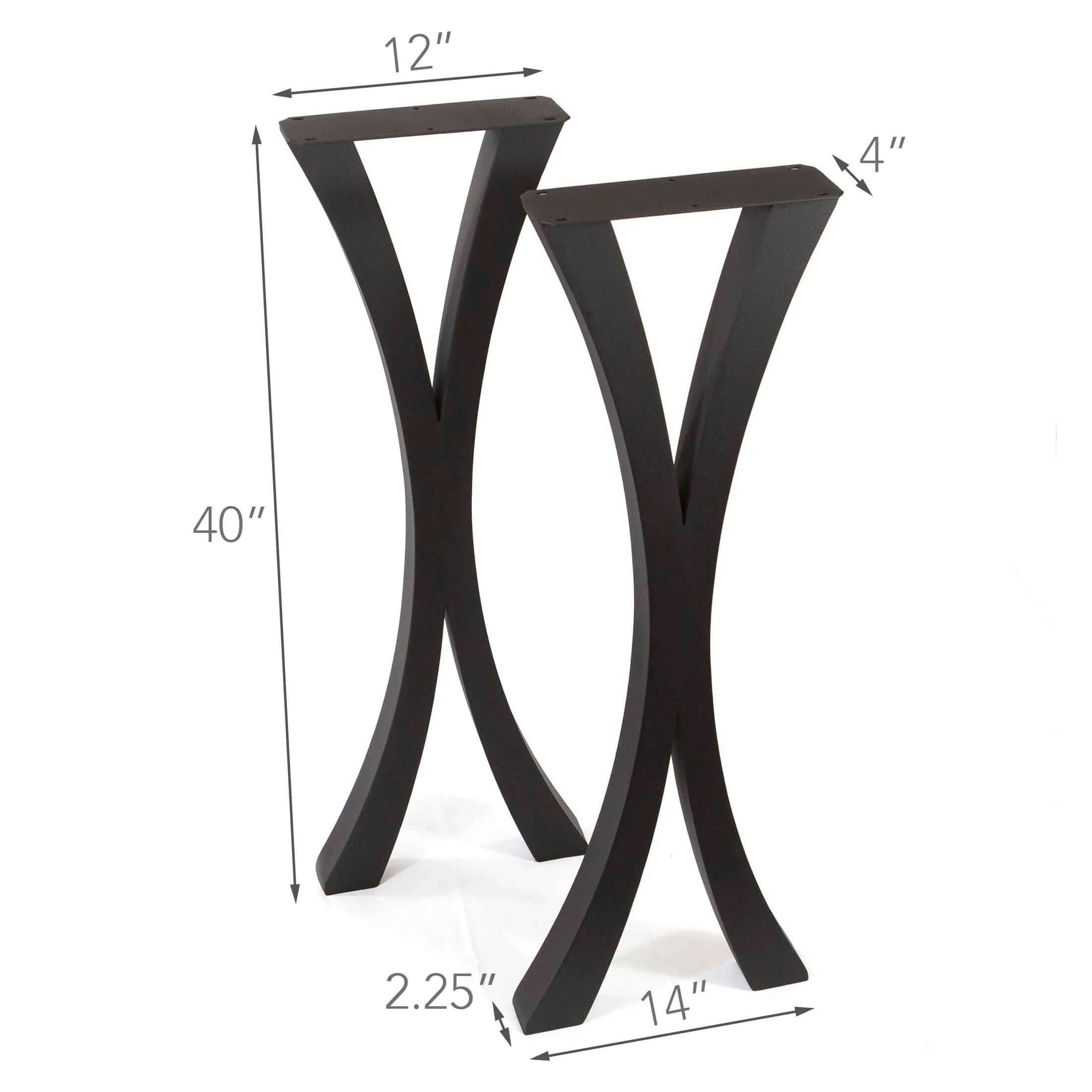 ST3013N, Flowy X-Shaped Bar Height Table Legs, 1 Pair