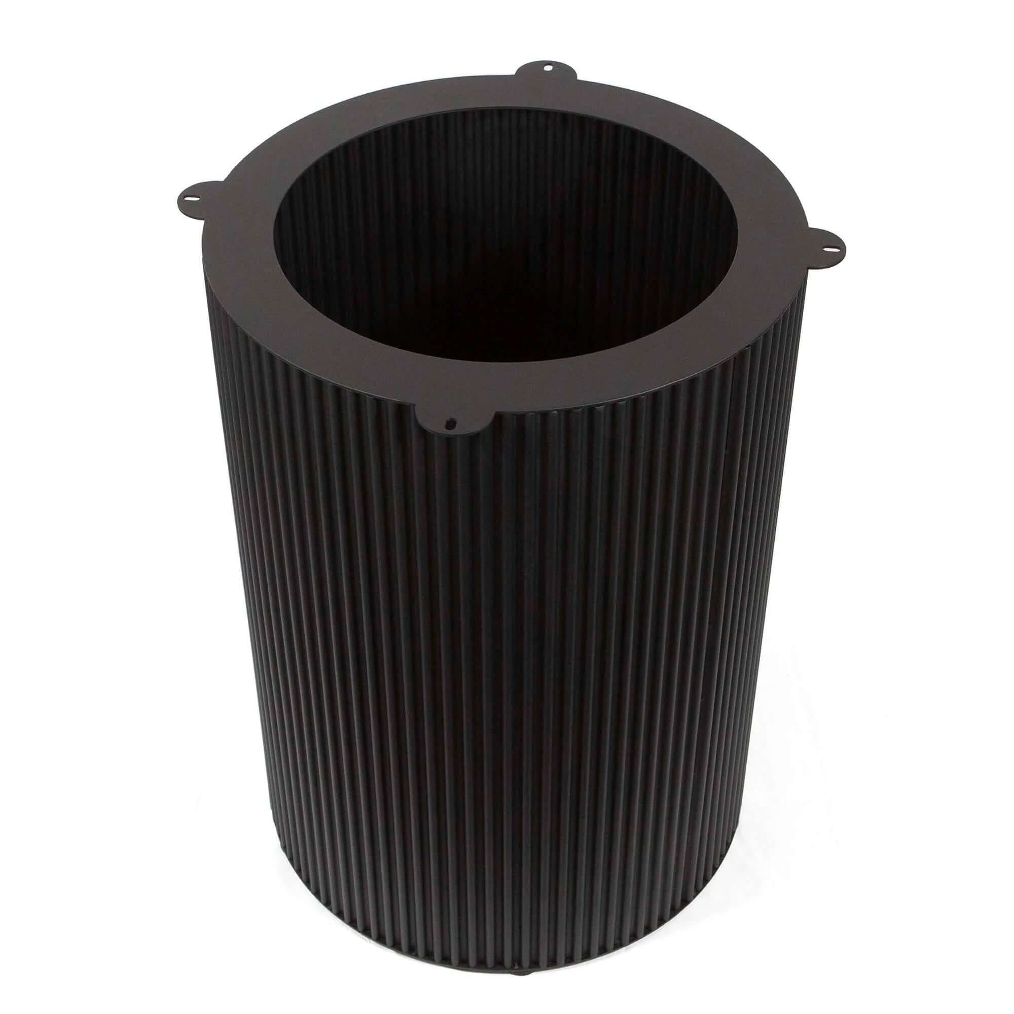 Top view of LK411 large fluted table base, showcasing vertical ridges inside and outside.