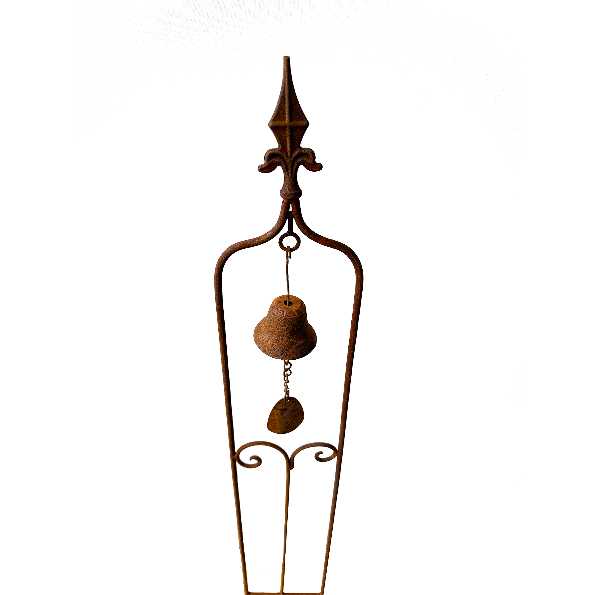 W3544 - Trellis with single bell - Natural Rusted