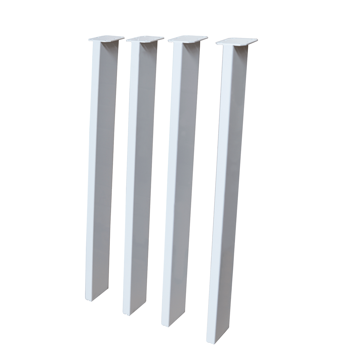 White angled dining table legs, set of 4, tapered rectangular posts