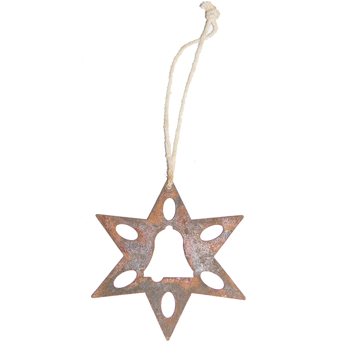 DE01015 Pendant Hexagon bell - rusted metal arts in garden