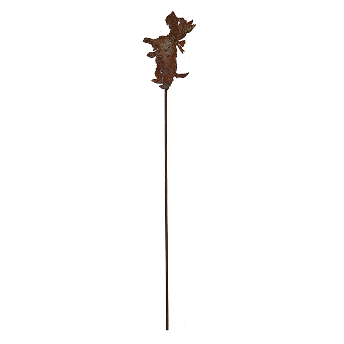 W4247B Dog stake - rusted garden stakes
