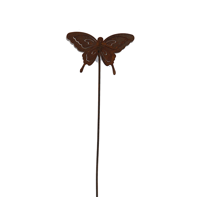 W4936B Stake butterfly small - rusted garden stakes