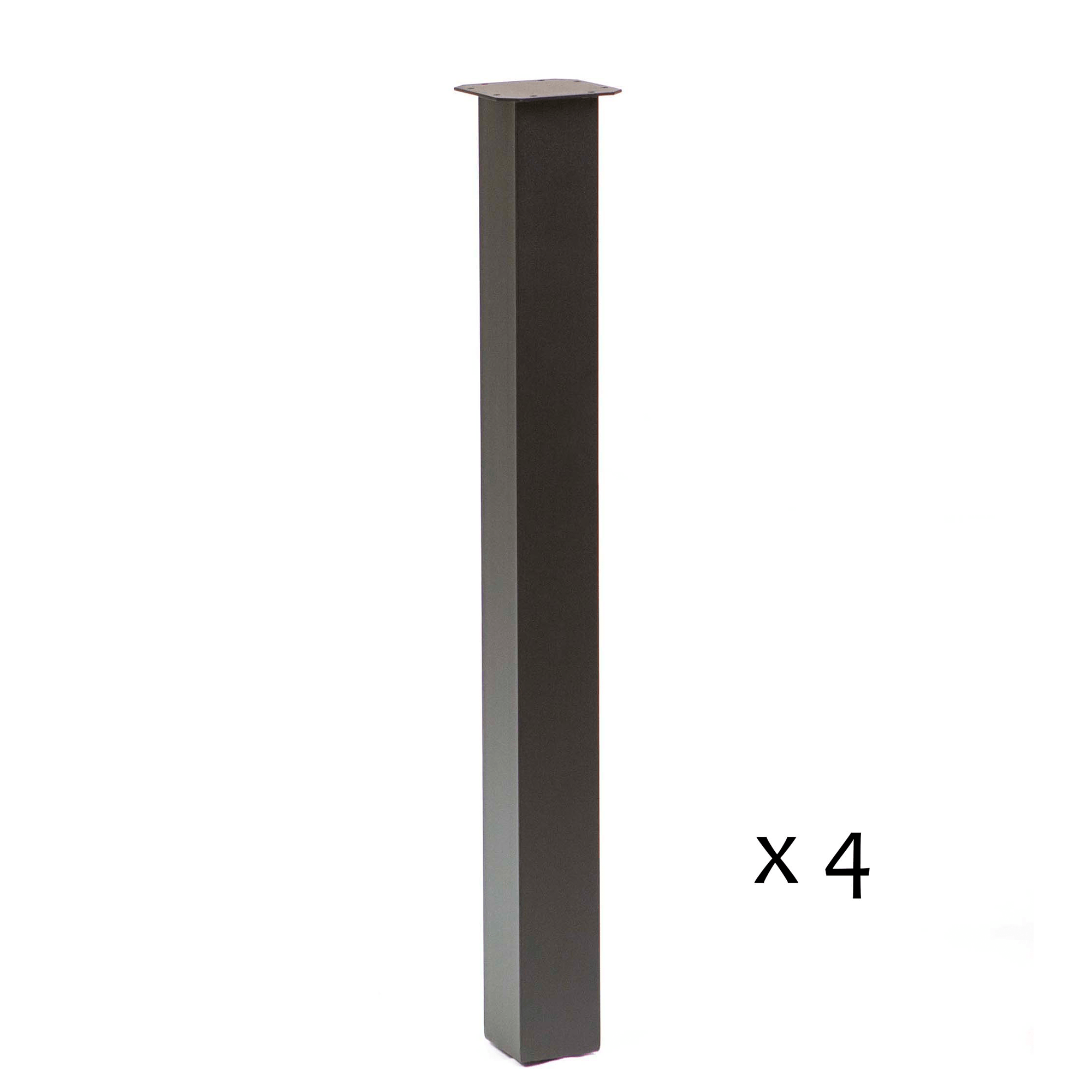 Black powder-coated table leg with flat top; label shows 'x 4'