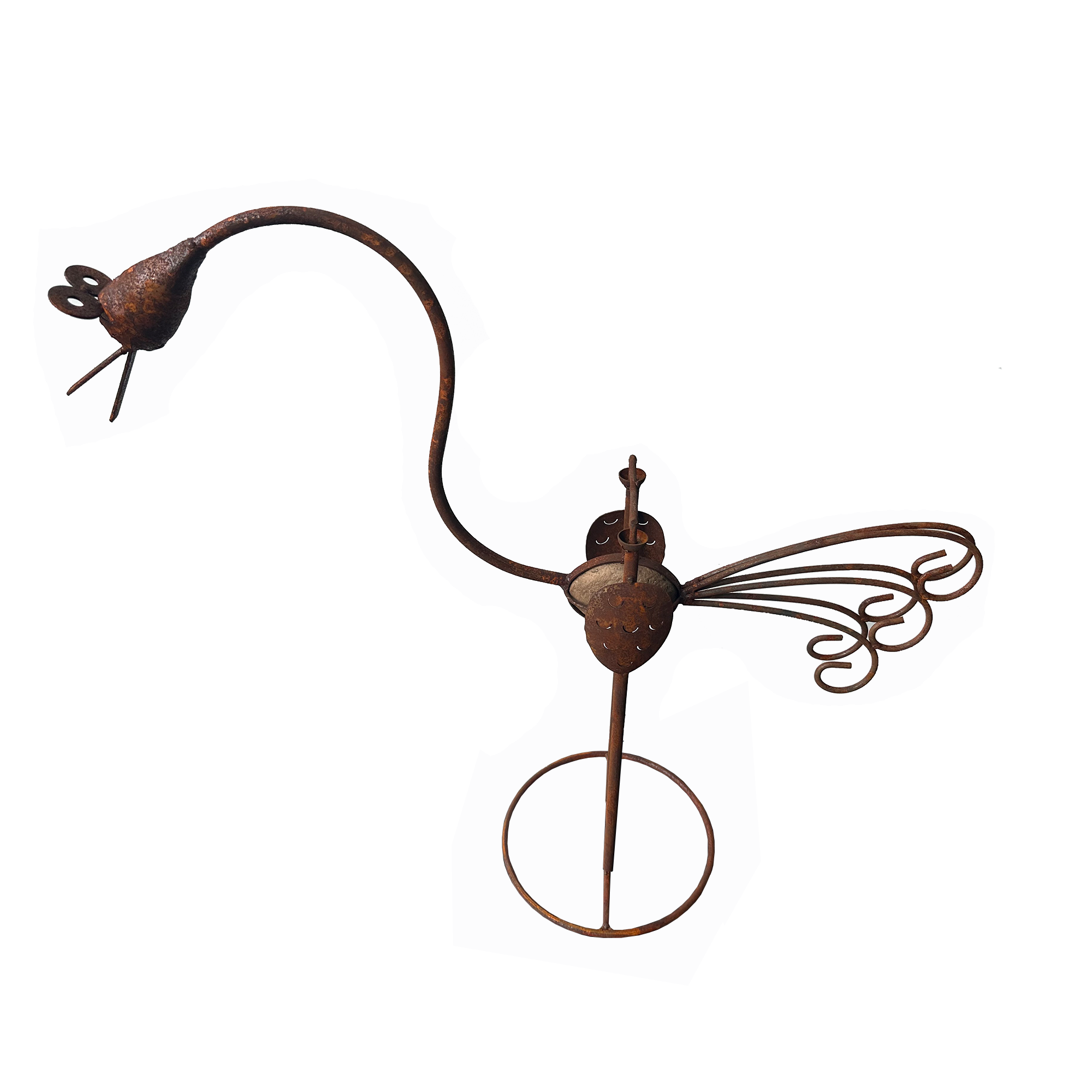 GRG069B - Balancing dancing bird - Natural Rusted