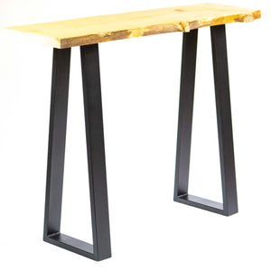 SS270 Trapezoid Counter Height Table Legs, 860mm High, Black Powder Coated, 1 Pair