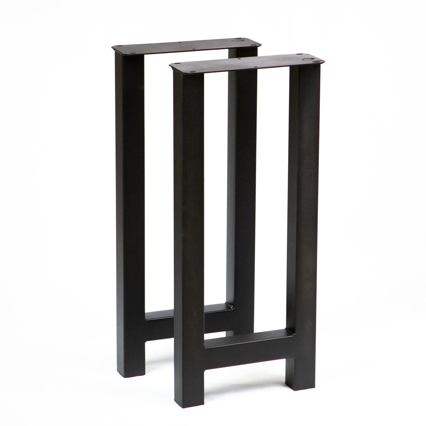 W5043B PLUS Console table H legs, 1 Pair 71cm tall 31cm wide - Black powder coated