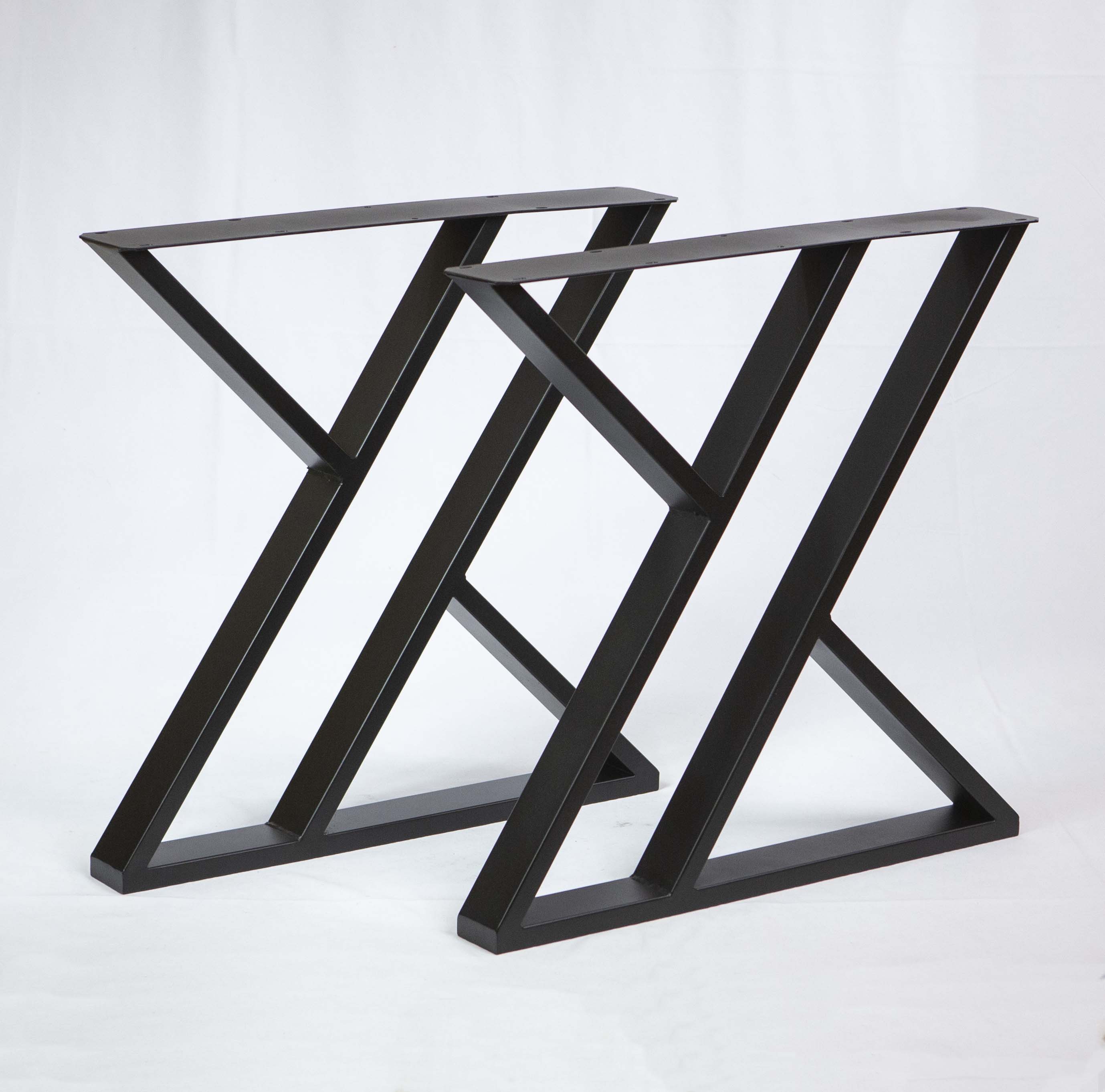 SS1110 Double-Z Dining Table Legs, Black Powder Coated, 1 Pair