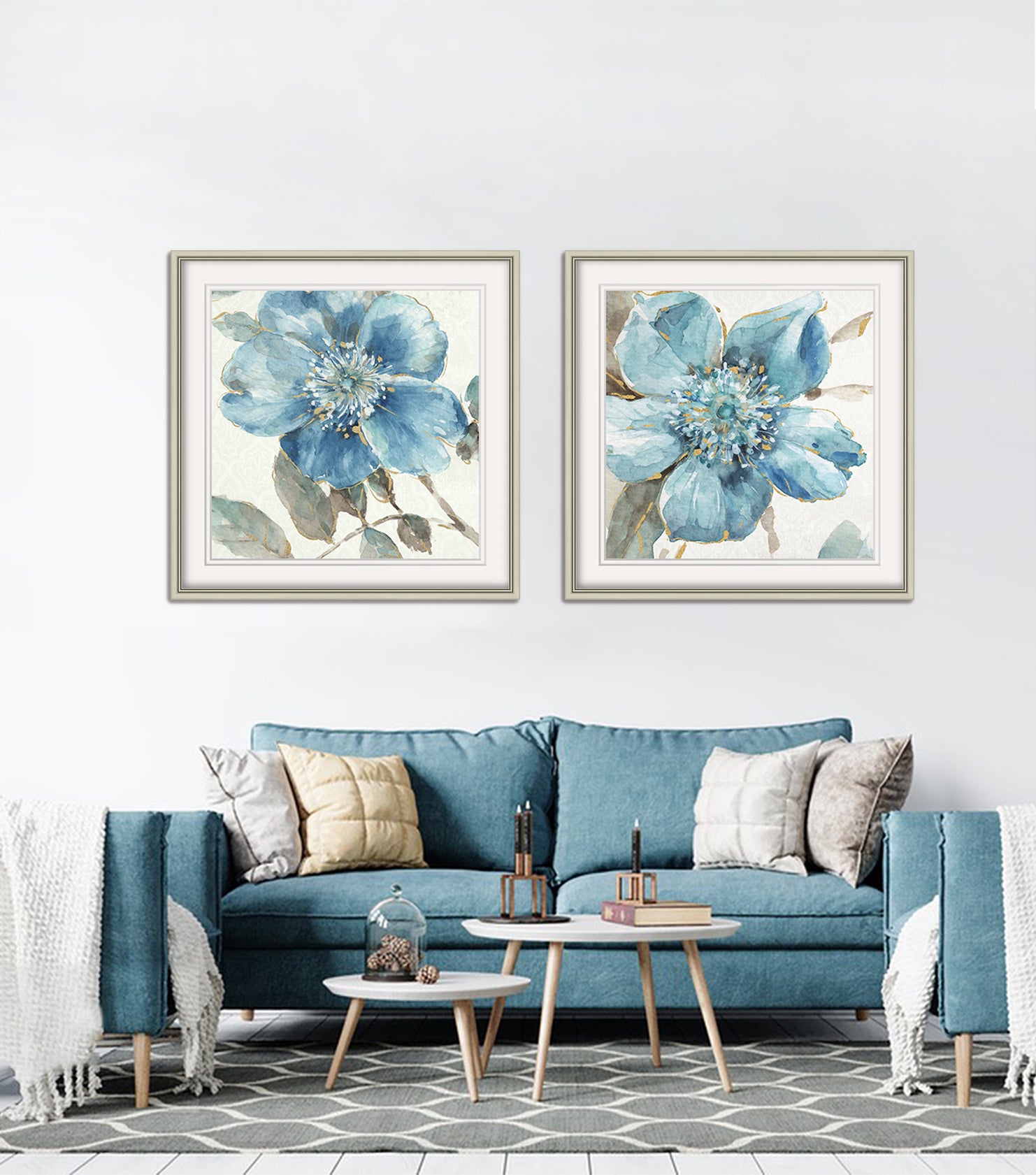 Blue flowers III Wall art ASJA1189A - 60*60cm