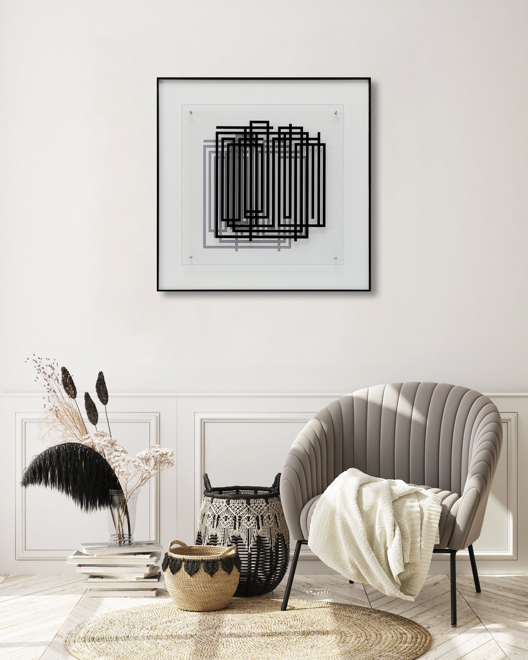 The black line fashion wall art BCBA5007A - 60*60cm
