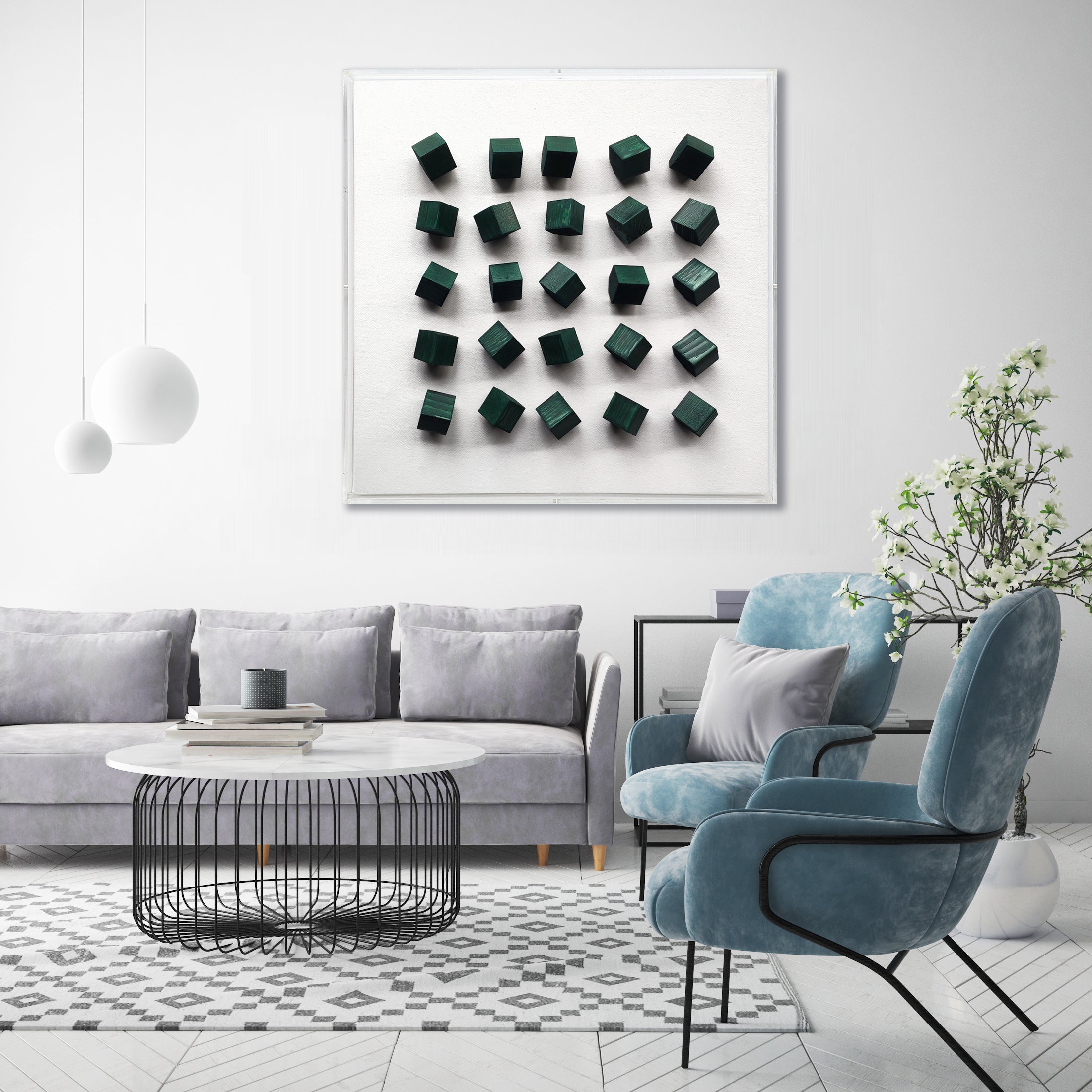 Wooden blocks III wall art 3D art BDOC0001B - 45*45cm