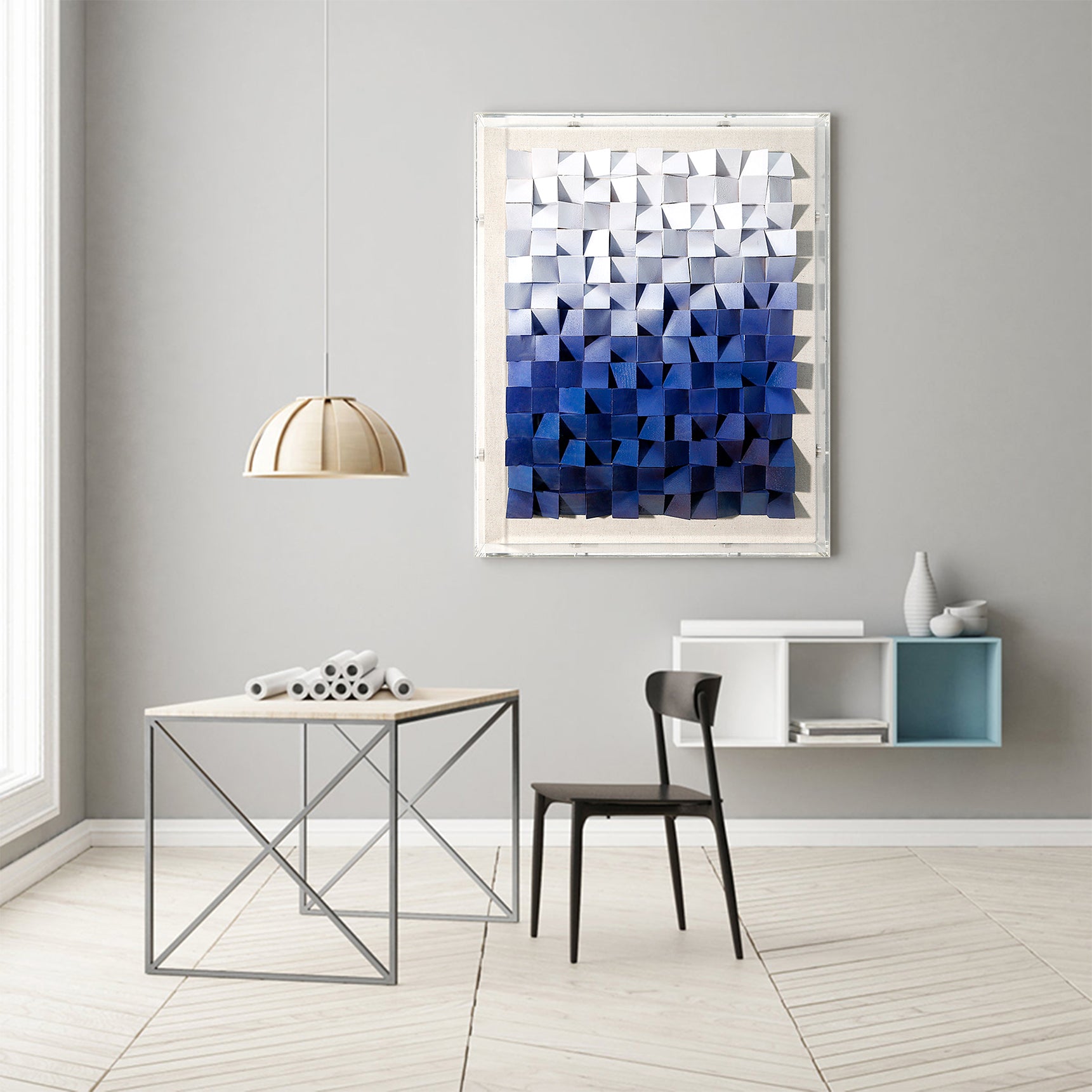 Wooden blocks II wall art 3D art BDOC1002A - 40*50cm