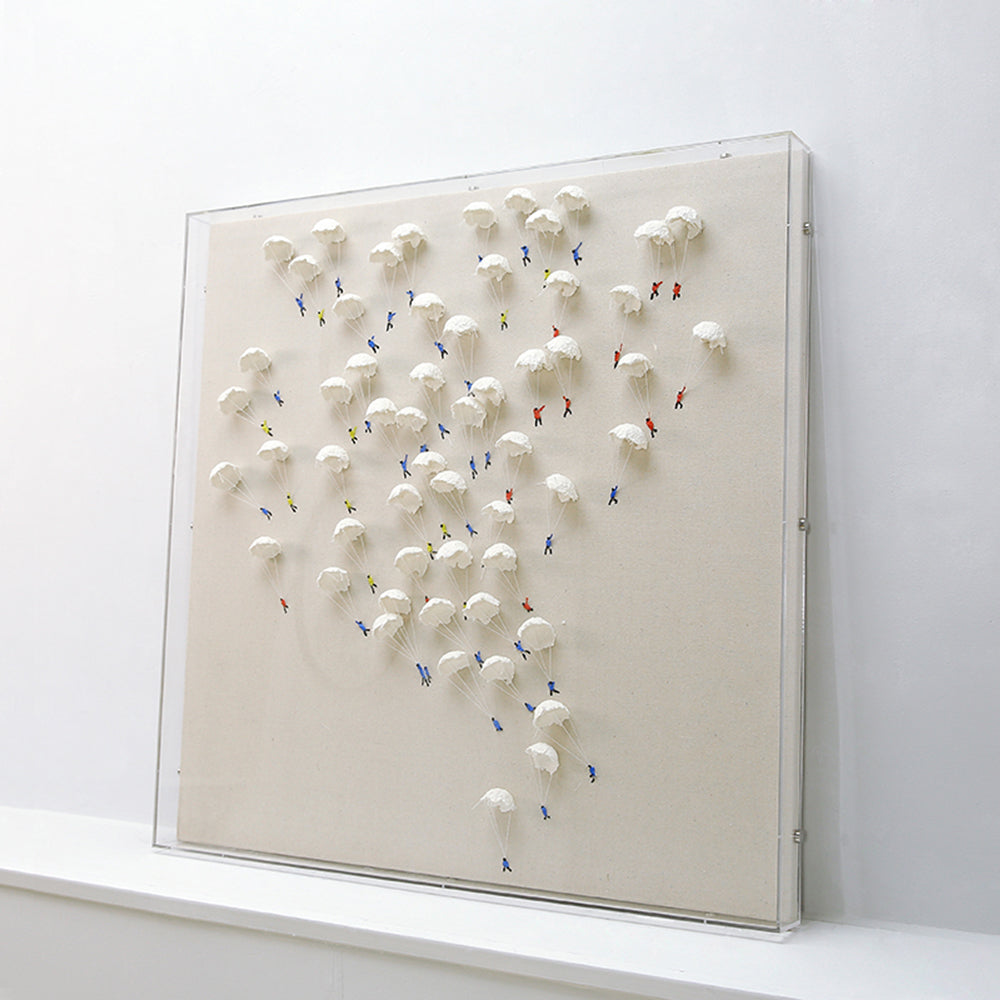 Parachuting people II 3D art Wall art BEOB2002A - 100*100cm