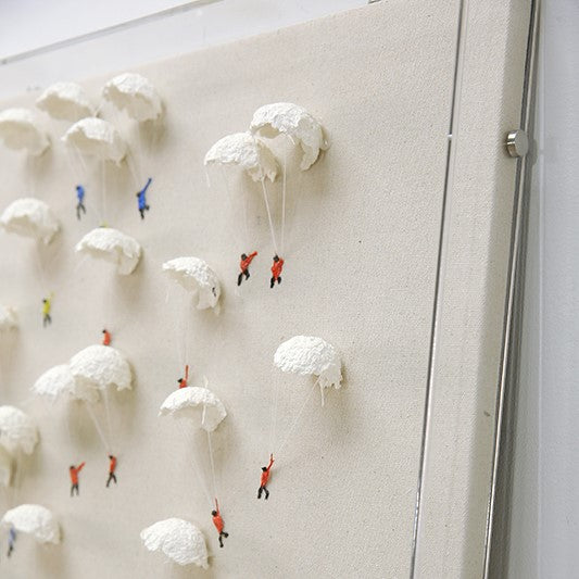 Parachuting people II 3D art Wall art BEOB2002A - 100*100cm