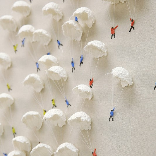 Parachuting people II 3D art Wall art BEOB2002A - 100*100cm