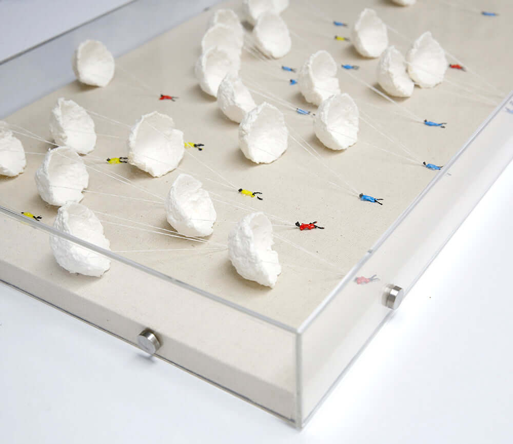 Parachuting people I 3D art Wall art BEOB2003A - 45*100cm