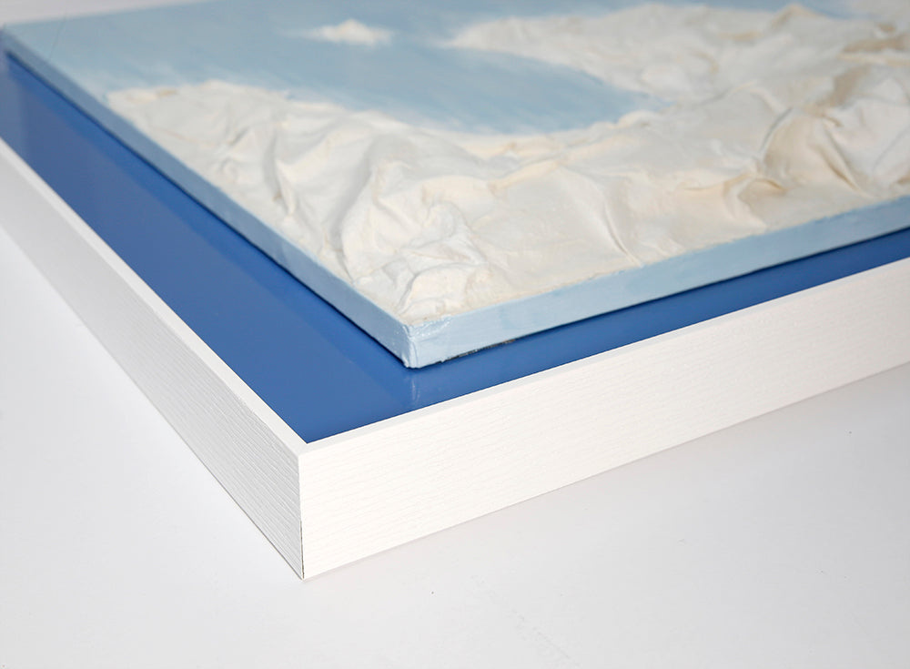 Blue sea and white wave II Handmade paper art 3D art Wall art BGOB1009B - 100*100cm