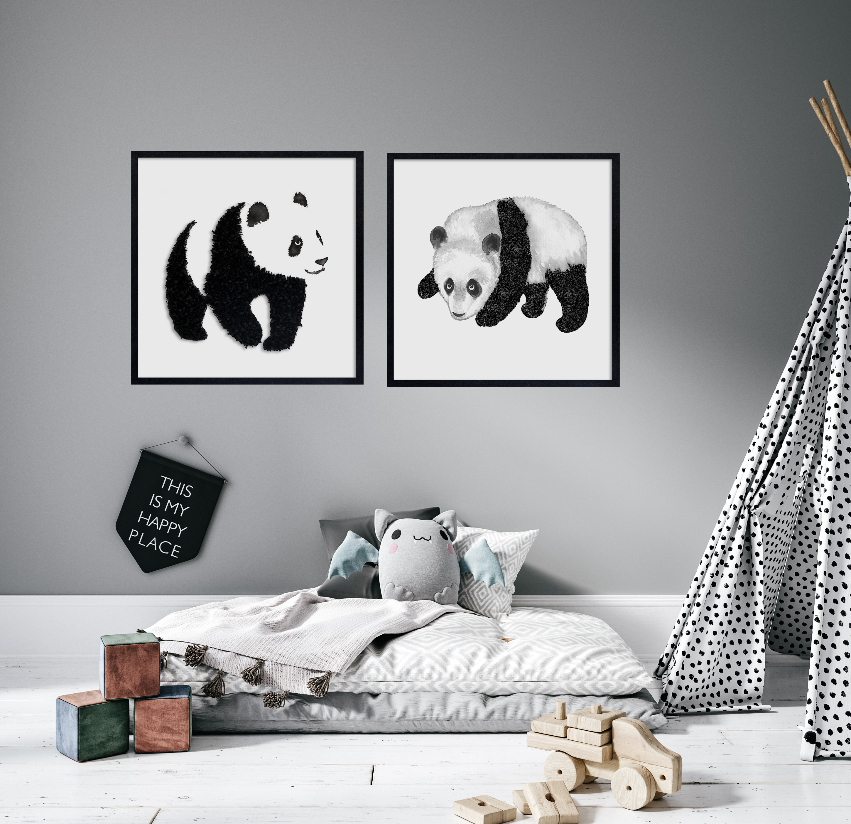 Panda I 3D Wall Art CHOA2002A - 45*45cm