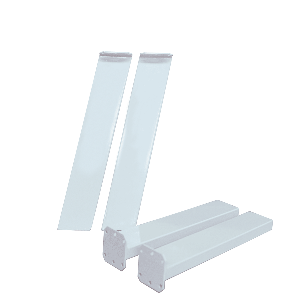 Angled coffee table legs, light gray powder-coated set of four angled steel frames