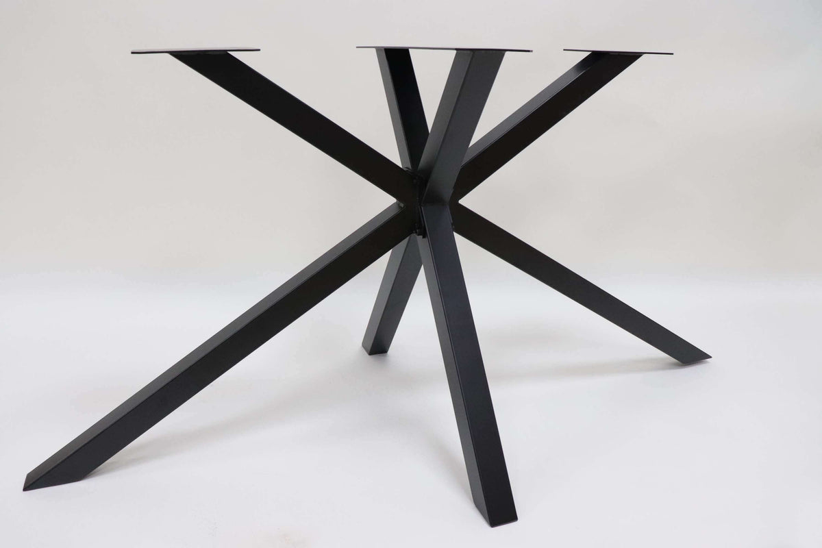 Black metal spider base with angled legs radiating from a central hub.