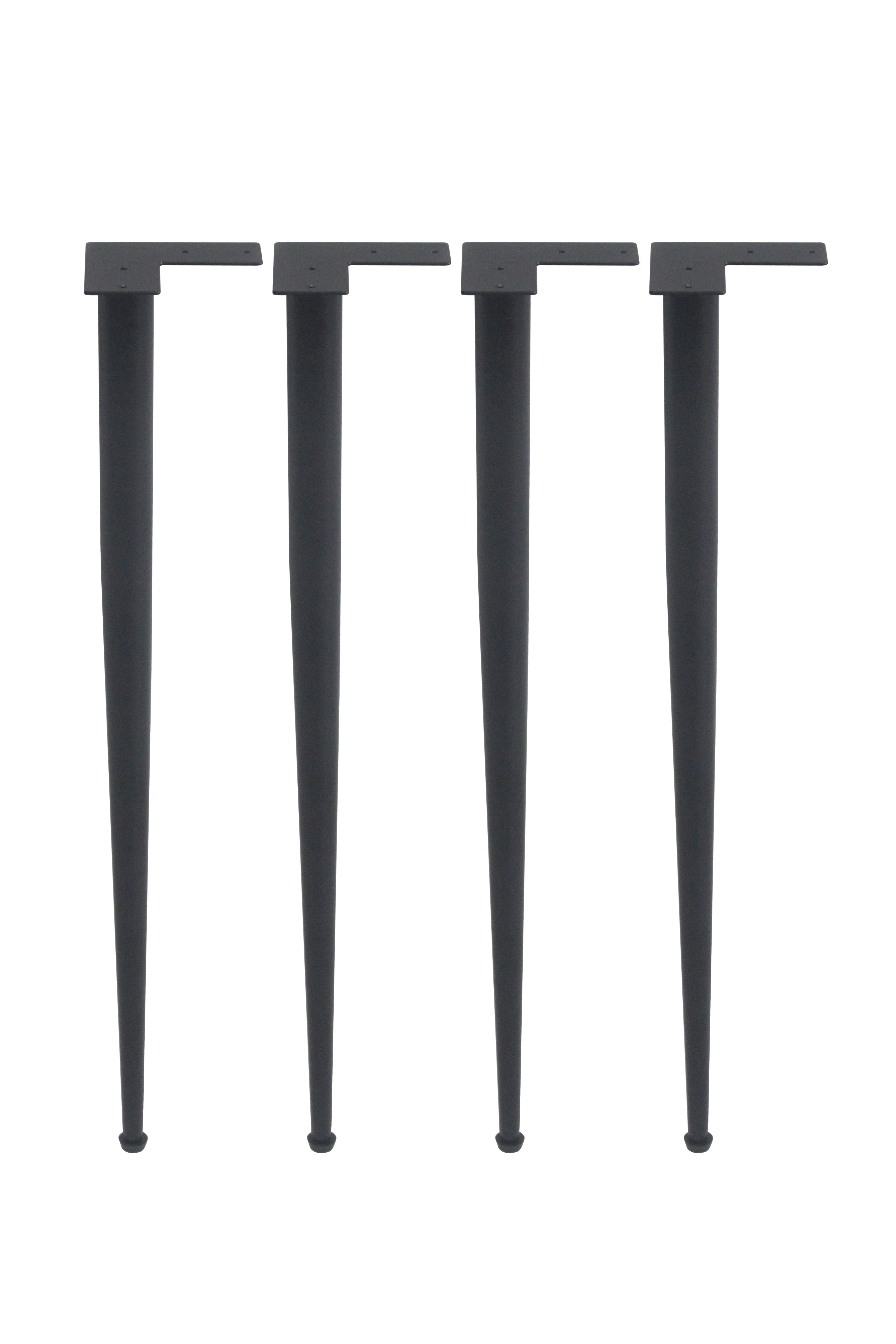 G800098-710 Cone Shape Dining Table Legs, Black Powder Coated, Set/4
