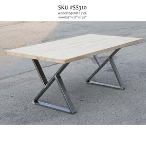 SS310 Z-shape Dining Table Legs, 1 Pair 71cm x 71cm