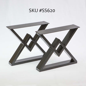 SS620 Diamond shape Coffee Table Legs 1 Pair 400m X 450mm