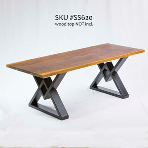 SS620 Diamond shape Coffee Table Legs 1 Pair 46cm X 41cm