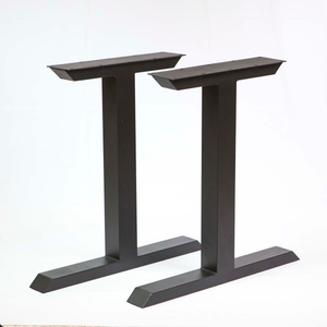 SS810 Tee Shape Dining Table legs, 1 Pair, Black Powder Coated, 710mm x 500mm