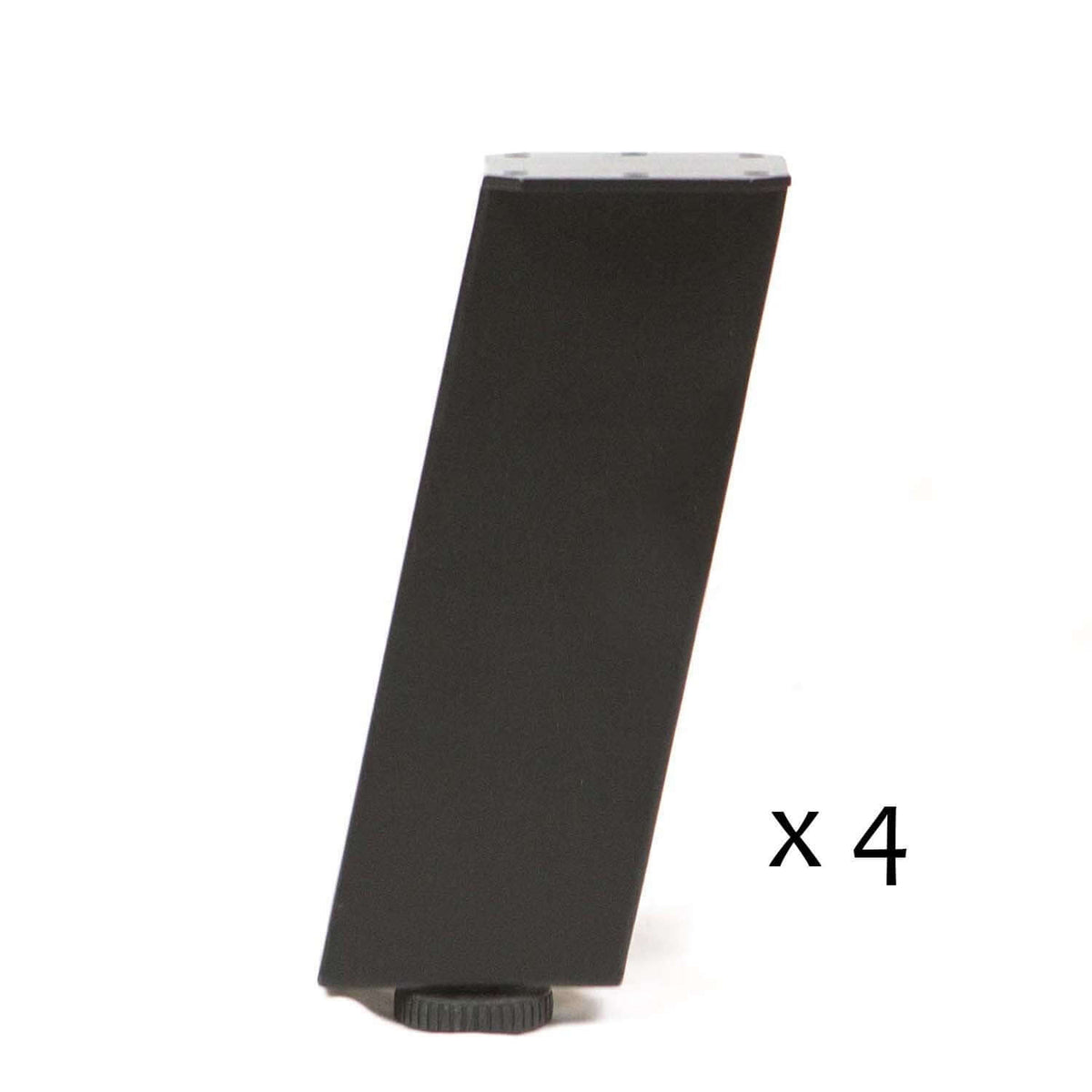 Black powder-coated angled short leg with foot