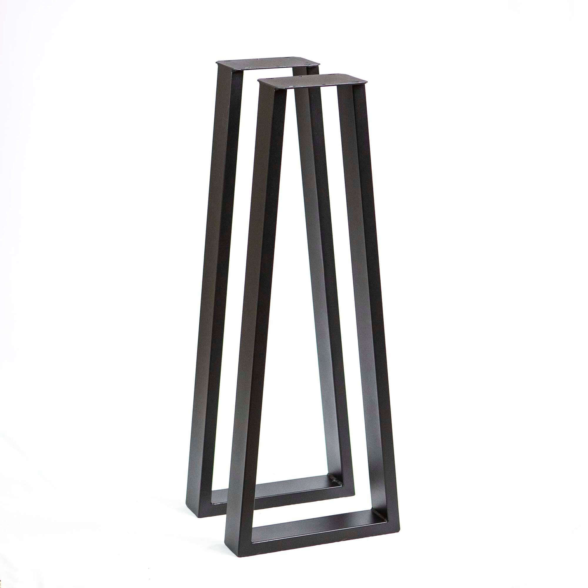 SS270 Trapezoid Counter Height Table Legs, 86cm High 33cm wide, Black Powder Coated, 1 Pair